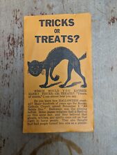 Vintage Halloween Gospel Tract Black Cat Ruth Osterhus Tricks Or Treats picture