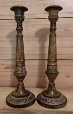 Vintage Bronze Tapered Candle Stick Holders 15in Rare picture