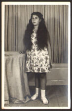 Kid girl  long hair portrait real old photo 9x14cm #41422 picture