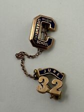 Vtg 1932 10K Gold Commerce High School Pin CHS picture