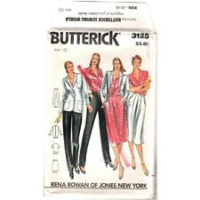 Butterick Rena Rowan of Jones New York 3125 Womens 10 Jacket Blouse Skirt Pants picture