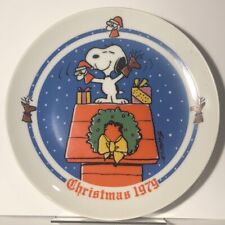 Snoopy 1979 Christmas Plate Peanuts Charles Schulz Schmid W/ Box & Booklet picture