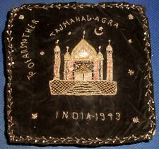 India 1943 Taj Mahal Agra WWII Vintage Souvenir Hand Embroidery picture