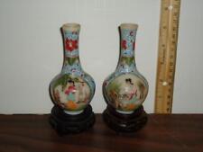 PAIR OF TWO VINTAGE NIAN QIAN ZHILONG HAND PAINTED 4.5