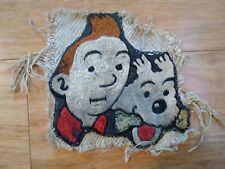 Tintin and Snowy RARE Antique Cartoon Comic Patch from Belgium picture