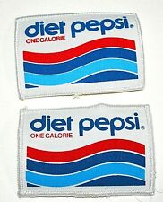 2 Vtg  Diet One Calorie Pepsi Wave Cola Wave Soda Distributor Shirt Patch 1970s  picture