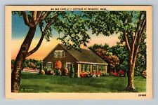 Wiquoit MA-Massachusetts, An Old Cape Cod Cottage Scenic Vintage Postcard picture