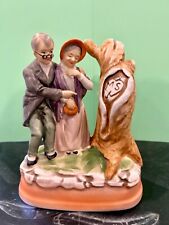 Vintage Figurine Price Import Japan Older Married Couple Tree with Initials M S picture