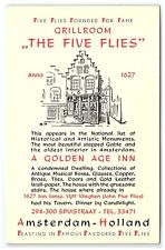 1950s Postcard The Five Flies Amsterdam Holland Netherlands Grillroom Golden Age picture