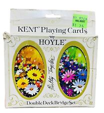 Kent By Hoyle Playing Cards Double Deck Bridge Set Flower Design VTG 3451 picture