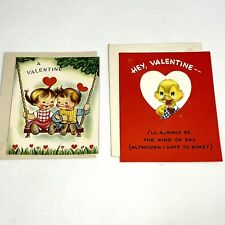 Vintage Valentine’s Day Greeting Cards Boy Girl Swing Anthropomorphic Ducks New picture