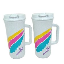 Vtg Cumberland Farms Store Travel Tumbler Mug w/ Handle Fountain Drink Soda Cups picture