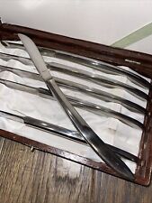 SET OF 6 Vintage SUNBRITE KNIVES Mid Century Japan w/ Case Stainless Knife Lot picture