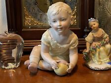 ANTIQUE GERMAN BISQUE PIANO BABY BOY w/ BALL picture