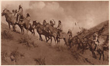 THE VANISHING RACE - CLIMBING THE GREAT DIVIDE - VINTAGE 1914 PHOTOGRAVURE  picture