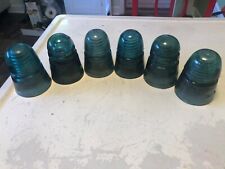 6 Hemingray Aqua Blue/Green- MADE IN U.S.A. Vintage Glass Insulators- 2 picture