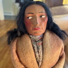 VTG 12” Skookum Bully Good Indian Side Eye Native American Doll With Foot Label picture