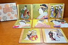 Vintage Boxed Ukiyoe 8 Square Coasters Japanese Fine Art picture