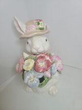 Vintage Kaldun & Bogle Bunny Rabbit Teapot with a Beautiful Bouquet of Flowers picture