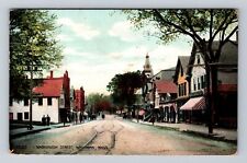 Whitman MA-Massachusetts, Scenic View Of Washington St Vintage c1909 Postcard picture