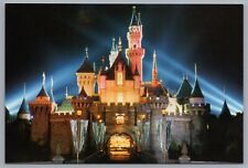 Disneyland Night View Of Sleeping Beauty Castle 4x6 Postcard picture