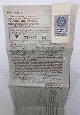 Vintage 1943 WWII Fuel Oil Gas Ration Gov Form Stamp Wheaton DuPage IL Prop picture