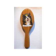 Biewer Terrier Dog Yorkie Hairbrush Pet Grooming Brush Hand Painted picture