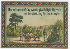 Bible Cart Psalm 119:130 KJV 1880's Trade Card picture