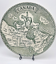Canada Provinces Souvenir Plate Decorative Collector Detailed Map Mounted Police picture