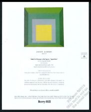 1990 Josef Albers green yellow square art NYC gallery show vintage print ad picture
