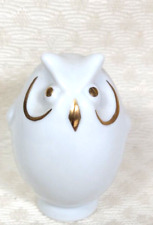Hollohaza Hungary - Hand Painted Owl Figure. Collectible Porcelain Painted/Gold picture