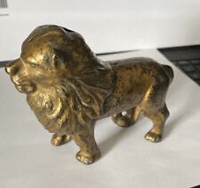 Vintage Antique Cast Iron Lion Still Coin Bank picture