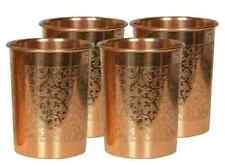 Handmade 100% Pure Embossed Copper Glass Ayurvedic Health Benefits. 300ml picture