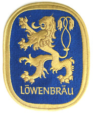 Lowenbrau Lion Beer Patch Large 5 by 6 1/2 vtg Blue and Gold New Old Stock NOS picture