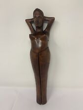 Antique Polynesian Nude Tribal Woman Walnut Hardcarved Wood Nutcracker picture