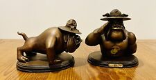 USMC Devil Dog Cold-Cast Bronze Tribute Sculptures  Semper Fi + Sergeant  Lot 2 picture