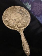 antique sterling silver hand mirror vintage picture