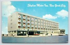1960s~Manhattan's First Motor Inn~Skyline~New York City~NYC~VTG Postcard picture