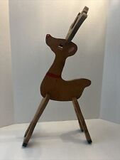 Wooden Vintage Reindeer Free Standing Holiday Christmas Decor Hand Painted picture