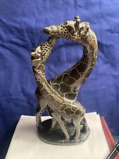 Hand Carved Stone Kissing Giraffes, 9 In picture