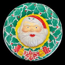 Vintage 3D Santa Wreath Noma  #1130 Blow Mold 12.5