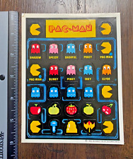 Vintage 80's 1982 Pac-Man Video Game Maze Characters Sticker Sheet picture