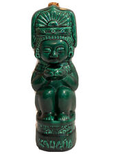 Vintage 1930-1940s K & B Kahlua Tiki Idol Green Glazed Ceramic Decanter Bottle picture
