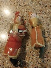 Hand Made Santa Claus Ornaments Approx. 100 years old Rare Find x2 picture