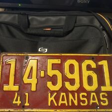 Vtg 1941 Kansas License Plate Expired picture