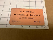 Original 1893 W S Daniell Wholesale Lumber - Boston - notebook picture