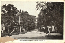 Wells Street from the Bridge North Berwick Maine Antique Postcard Unused c1920s picture