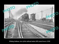 OLD 8x6 HISTORIC PHOTO OF WHITING INDIANA THE RAILROAD DEPOT STATION c1930 picture