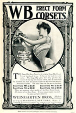 1902 Original WB Erect Form Corsets Ad. New Long Hip. Weingarten Bros picture