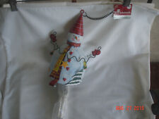 NWT 2005 SANTA'S WORKBENCH by JO-ANN STORES METAL SCULPTURE SNOWMAN WIND CHIME picture